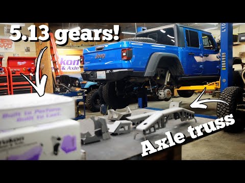 Jeep Gladiator Axle Mods For 39s! 5.13 Gears, Axle Truss And Brake Upgrades.