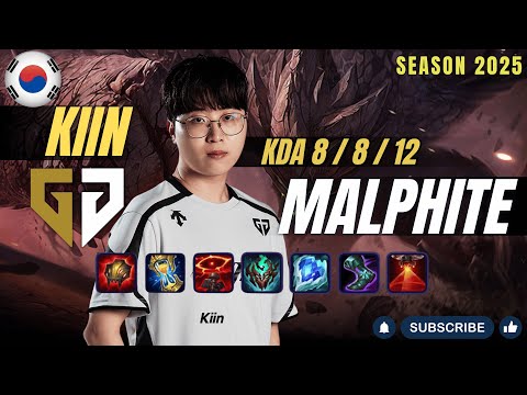 GEN Kiin MALPHITE vs JAYCE Top - Patch 25.23 KR Ranked | lolrec