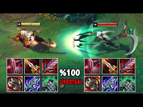 %100 LIFE STEAL AATROX vs %100 LIFE STEAL KAYN FIGHTS! & Best Pentakills!