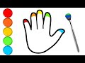 Hand drawing easy and Beautiful | Menggambar dan Mewarnai tangan berwarna-warni | HD videos