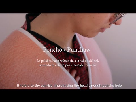 Old blanket is reused into a poncho / Fashion Revolution