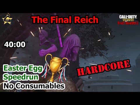 Hardcore The Final Reich Easter Egg Speedrun Solo World Record 40:00 (No Consumables)