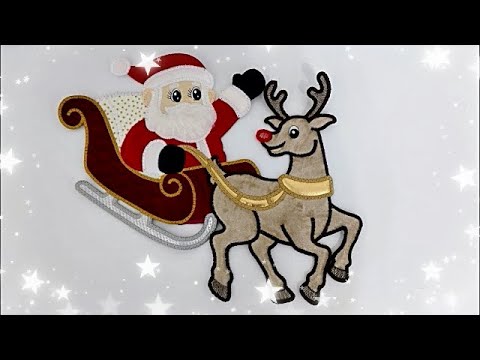 Large Santa & Rudolph Applique  By Kreative Kiwi
