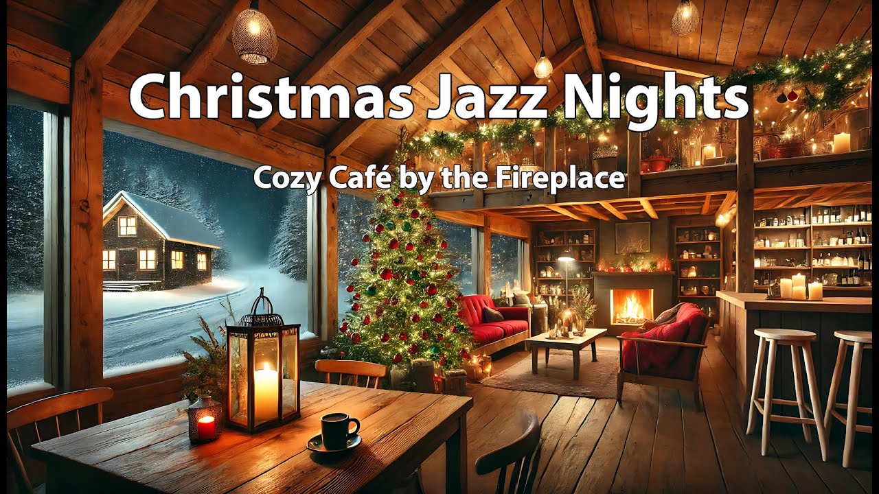 Christmas Jazz Nights 🎷❄️ | Cozy Café by the Fireplace 🎄☕