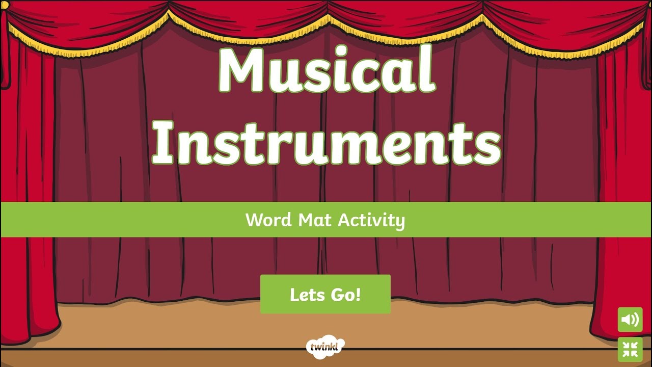 Twinkl Go! Musical Instruments Interactive Word Mat Activity Clip