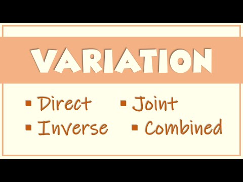 Direct, Inverse, Joint, and Combined Variation [Grade 9] | Ms Rosette