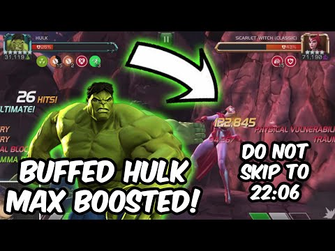 Buffed Hulk MAX Boosted 6 Star Rank 4 Gameplay - Marvel Contest of Champions