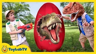 Giant T-Rex Dinosaur Surprise Egg! Toys Opening for Children In Family Fun Kids Dinosaurs Video