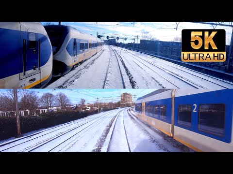[5K] Multicam Cab Ride version 3: SPLIT horizontal Baarn - Utrecht CABVIEW HOLLAND SLT 9feb 2021