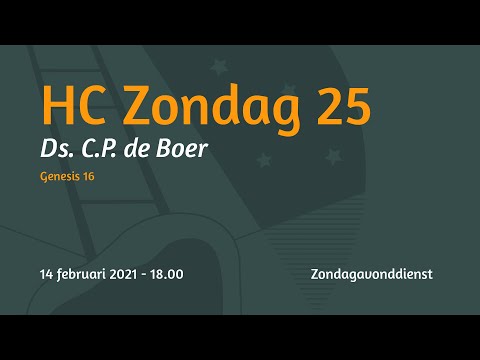 Zondagavonddienst HC Zondag 25 - Ds. C.P. de Boer