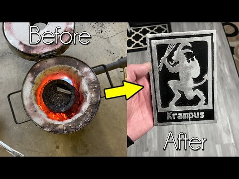Aluminum Krampus Sign From Scrap - Casting Metal Signs At Home