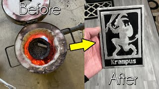 Aluminum Krampus Sign From Scrap - Casting Metal Signs At Home