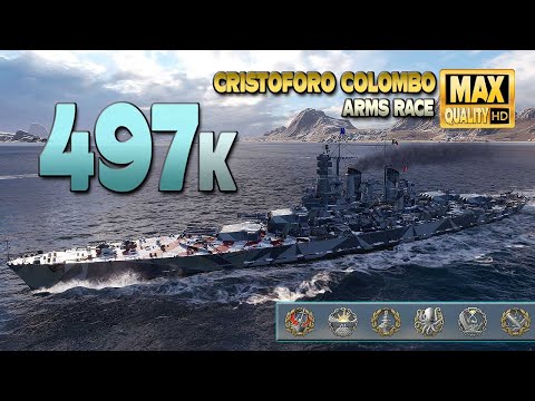 battleship Cristoforo Colombo with a monster game - World of Warships