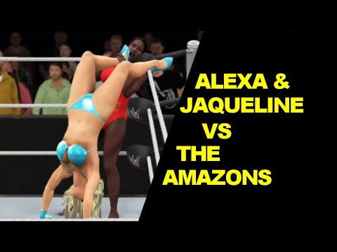 WWE 2K17 Jaqueline & Alexa Bliss vs The Amazons Haley & Emily - Tag Team
