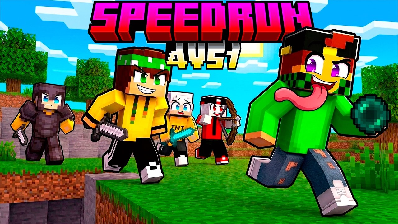 4 CACCIATORI vs 1 SPEEDRUN - MARCY E NICO TROLLANO TUTTI - MINECRAFT