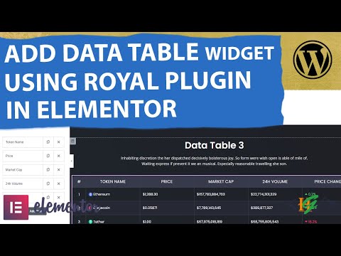 How to Add Data Table Widget Using Royal Addon Elementor WordPress | Rows | Columns | Create Tables
