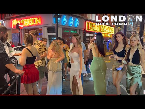 🇬🇧London City Nightlife |Hot Summer Night in SOHO London - Sept 2023 | London Night Walk 4K HDR