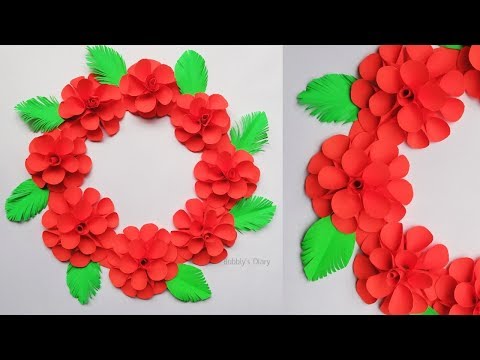 Paper Flower Wall Hanging - Easy Wall Decoration Ideas - Paper Craft - DIY Wall Decor Video