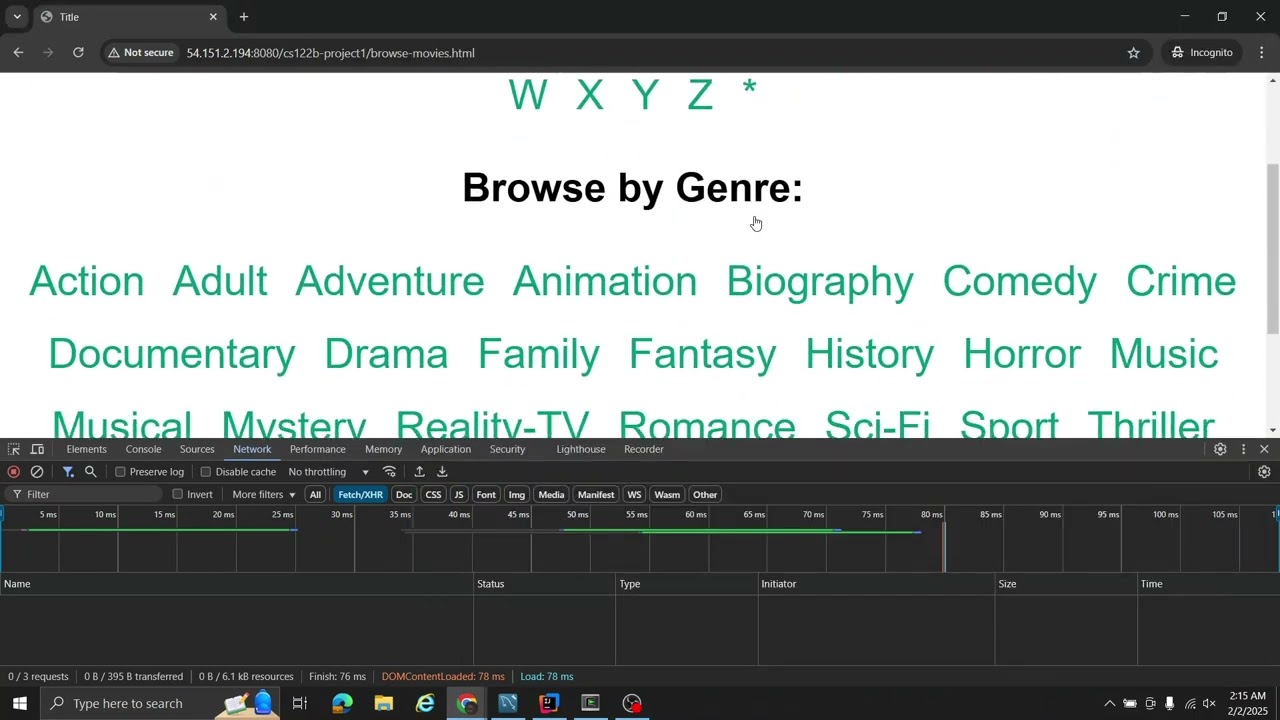 CS122B Project 2 Demo Video