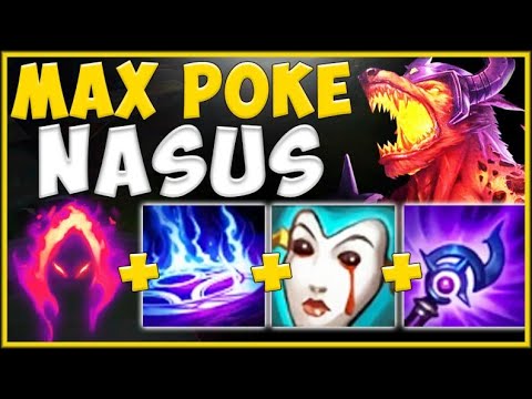 THE NEW 0 SKILL NASUS BUILD! MAX POKE NASUS NEEDS TO NERFED! NASUS TOP GAMEPLAY! - League of Legends