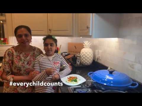 Award-winning Chef Maneet Chauhan cooks Desi Shrimp and Upma Grits for Children's Hope India