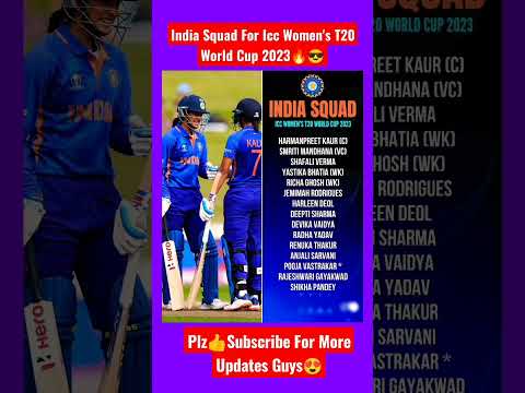 India Squad For Women's T20 World Cup 2023🔥#shorts#viral