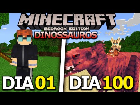 SOBREVIVI 100 DIAS COM DINOSSAUROS NO MINECRAFT BEDROOK!