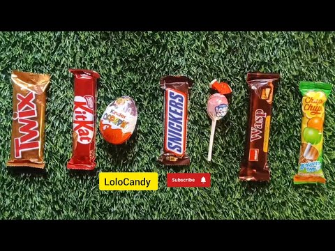 ASMR..LoloCandy..Twix KitKat Kinder SNIGKERS Lolli Pops Wasp Chaps Cendy..