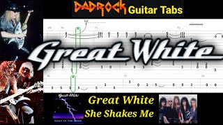 She Shakes Me - Great White - Guitar + Bass TABS Lesson  (Request)