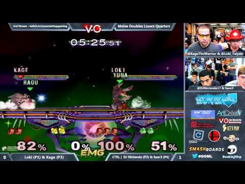 GOML - CTRL | DJNintendo & Sauc3 Vs. Loki & Kage The Warrior - SSBM Doubles Losers Quarters - Melee