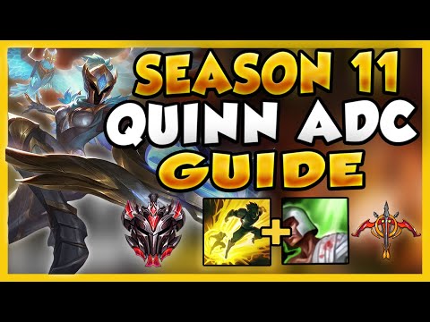 ULTIMATE SEASON 11 GUIDE TO QUINN ADC - Rank 1 Quinn How to Play Her Bot Lane - League of Legends