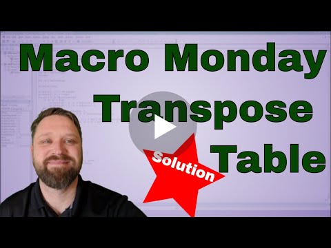 Macro Monday Transpose a Table Solution - Code