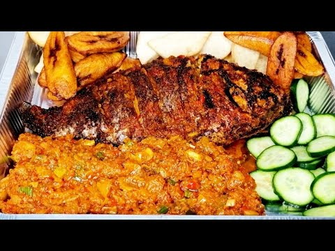 Pepper Grilled Tilapia Fish! How to Make Perfect Grilled Fish, Plantain and Pepper Sauce for Dinner