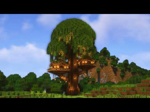 Minecraft: How to Build a Tree House 🏡 | Step by step Easy to Follow Tutorial ✨