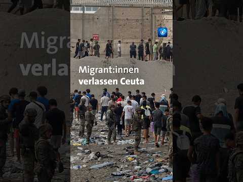 Video Thumbnail: Migrant:innen verlassen Ceuta #ceuta #spanien #marokko #tagesschau #nachrichten