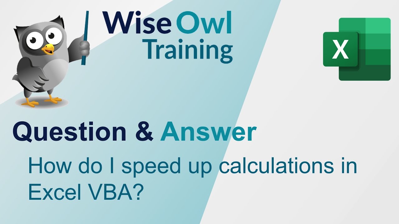 Wise Owl Answers - How do I speed up calculations in Excel VBA?