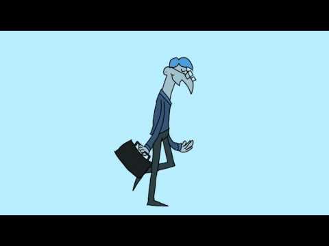 flailing business man - walk cycle