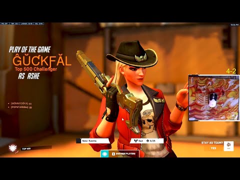 GALE TOP 500 SOLDIER 76 AND ASHE GAMEPLAY - POTG! [ OVERWATCH 2 TOP 500 SEASON 2 ]