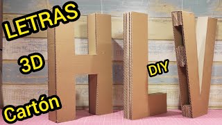😃💞CÓMO HACER LETRAS 3D💞😃DIY, Cartón