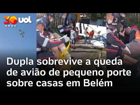 Dupla sobrevive a queda de avião de pequeno porte sobre casas em Belém