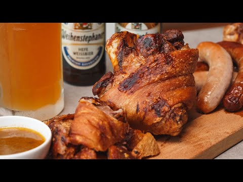 Our Oktoberfest meal | Make the CRISPIEST air fryer Pork Knuckle and drink German Beer with us