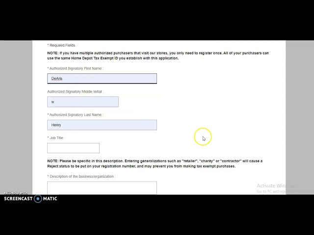 home depot tax exemption certificate