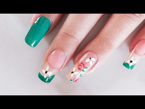 diseños de uñas cortas elegantes 2024 / Easy Summer Nail Art design
