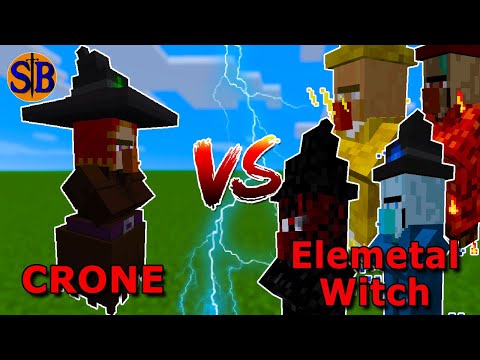 Crone (Goety) vs Elemental Witch | Minecraft Mob Battle