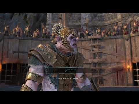 Zugor Chain Driver versus Dush the Dead Shadow of War Pit Fight