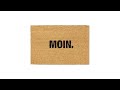 Fußmatte Kokos "Moin." Schwarz - Braun - Naturfaser - Kunststoff - 60 x 2 x 40 cm