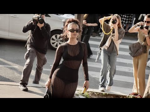 Lena Mahfouf aka Lena Situations and Jeanne Damas at the AMI Spring Summer 2024 Fashion show