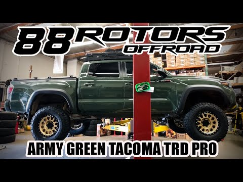 NEW 2020 ARMY GREEN TACOMA TRD PRO ON GOLD METHOD MR315 & 33'S!