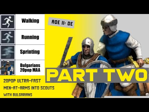 PART TWO - Ultra-fast 20pop Bulgarians' Men-at-arms into Scouts | AOE2 DE Build Orders