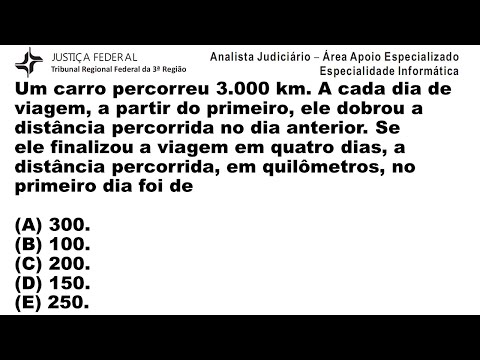 TRF 3ª CONCURSO 2019 #FCC #RLM Analista Judiciário Especialidade Informática Raciocínio Lógico